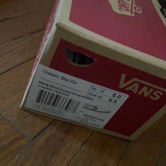 Vans size 5 in men 6.5 in women black and white - Picture 2 of 5